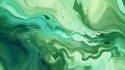 Poster - Abstract background green watercolor paint liquid fluid. Ai generative.