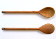 © piece_ov_art - Kitchen wooden spoon on a white background, front view, back view