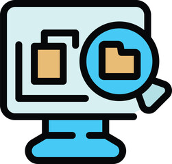 Poster - computer content filter icon. outline computer content filter vector icon for web design isolated on