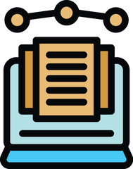 Poster - Computer file filter icon. Outline Computer file filter vector icon for web design isolated on white background color flat