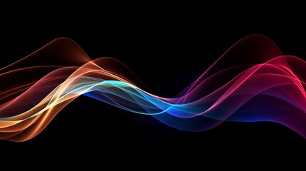 Wall Mural - Wave lines trails flowing dynamic in diverse colors. AI generative.