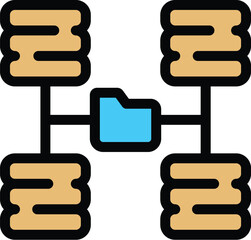 Poster - Filter server network icon. Outline Filter server network vector icon for web design isolated on white background color flat