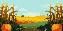 Interactive Pumpkin Patch And Corn Maze, AI Generated