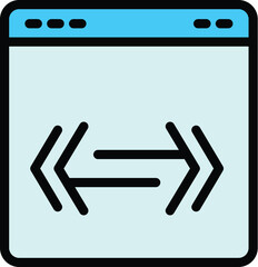 Poster - filter search web page icon. outline filter search web page vector icon for web design isolated on w