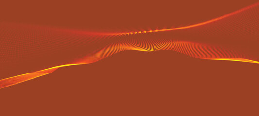 Wall Mural - abstract digital wave of particles. futuristic point wave. technology background vector. 3d renderin