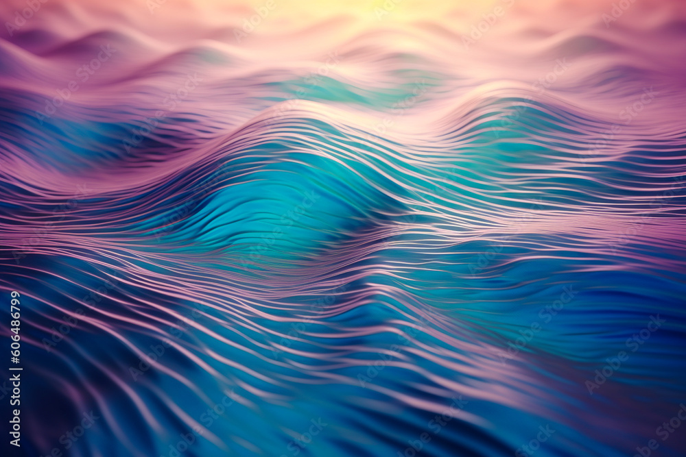 Generative AI illustration of abstract background of wavy lines in ...