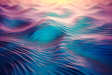 Generative AI Illustration Of Abstract Background Of Wavy Lines In Water Surface With Bright Glowing Reflection