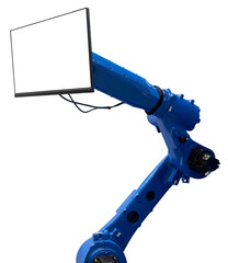 Aufkleber - Blue industrial robot with digital tablet	