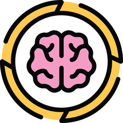 Poster - Brainstorming action icon. Outline Brainstorming action vector icon for web design isolated on white background color flat