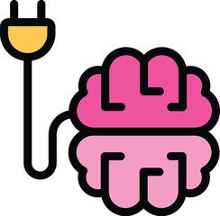 Poster - Brainstorming plug icon. Outline Brainstorming plug vector icon for web design isolated on white background color flat