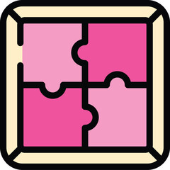 Poster - Brainstorming puzzle icon. Outline Brainstorming puzzle vector icon for web design isolated on white background color flat