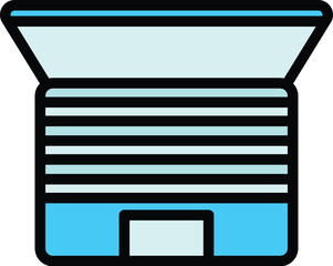 Poster - Smart office laptop icon. Outline Smart office laptop vector icon for web design isolated on white background color flat