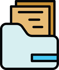 Poster - Smart office folder icon. Outline Smart office folder vector icon for web design isolated on white background color flat