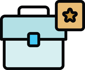 Poster - Smart office bag icon. Outline Smart office bag vector icon for web design isolated on white background color flat
