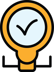 Poster - Mind smart lightbulb icon. Outline Mind smart lightbulb vector icon for web design isolated on white background color flat