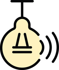 Poster - Light smart lightbulb icon. Outline Light smart lightbulb vector icon for web design isolated on white background color flat