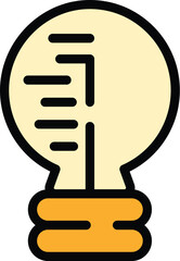 Sticker - Process smart lightbulb icon. Outline Process smart lightbulb vector icon for web design isolated on white background color flat
