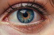 © ADDICTIVE STOCK - AI generative of Close up of brown woman eye iris with make up