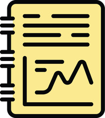 Poster - Financial planning graph icon. Outline Financial planning graph vector icon for web design isolated on white background color flat