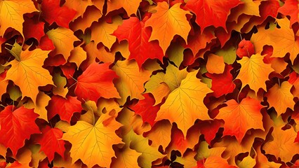 Wall Mural - Autumn background from colorful leaves close-up.