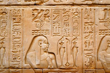 Wall Mural - Detail of ancient Egyptian hieroglyphics