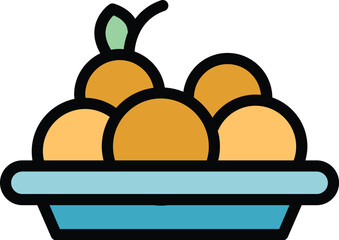 Poster - Lunch food icon. Outline Lunch food vector icon for web design isolated on white background color flat