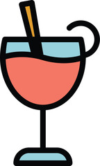 Sticker - Lunch cocktail icon. Outline Lunch cocktail vector icon for web design isolated on white background color flat