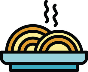 Poster - Hot lunch icon. Outline Hot lunch vector icon for web design isolated on white background color flat