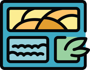 Poster - lunch tray icon. outline lunch tray vector icon for web design isolated on white background color fl