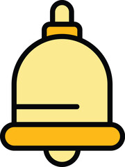Poster - School bell icon. Outline School bell vector icon for web design isolated on white background color flat