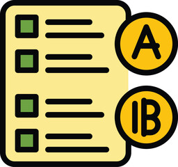 Poster - Student checklist icon. Outline Student checklist vector icon for web design isolated on white background color flat