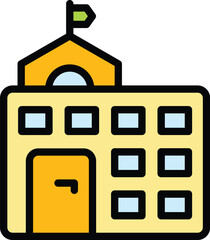 Poster - school building icon. outline school building vector icon for web design isolated on white backgroun