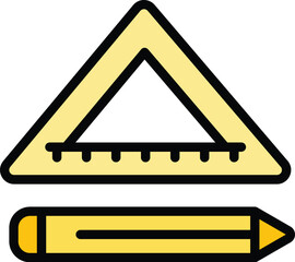 Poster - School tools icon. Outline School tools vector icon for web design isolated on white background color flat