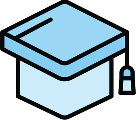 Poster - Graduation hat icon. Outline Graduation hat vector icon for web design isolated on white background color flat