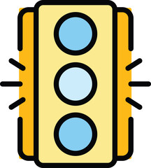 Poster - Traffic lights icon. Outline Traffic lights vector icon for web design isolated on white background color flat
