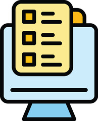 Poster - Web student survey icon. Outline Web student survey vector icon for web design isolated on white background color flat