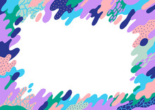 Handdrawn Purple Abstract Border, Edging, PNG