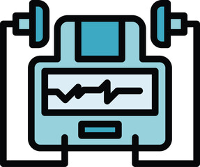 Aufkleber - Hospital defibrillator icon. Outline Hospital defibrillator vector icon for web design isolated on white background color flat