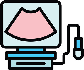 Aufkleber - Ultrasound research icon. Outline Ultrasound research vector icon for web design isolated on white background color flat