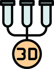 Poster - 3d bioprinter icon. outline 3d bioprinter vector icon for web design isolated on white background co