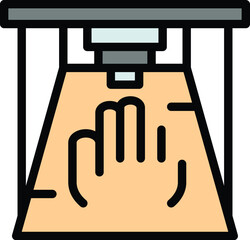 Poster - hand bioprinting icon. outline hand bioprinting vector icon for web design isolated on white backgro