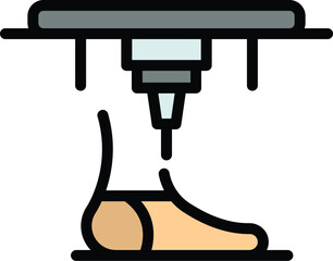 Poster - Leg bioprinting icon. Outline Leg bioprinting vector icon for web design isolated on white background color flat