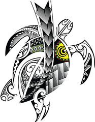 Maori Polynesian Hawaiian pattern tattoo design illustrations