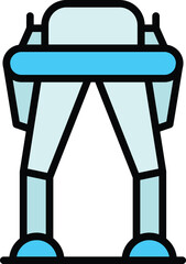 Poster - Exoskeleton back icon outline vector. Robot suit. Wearable body color flat