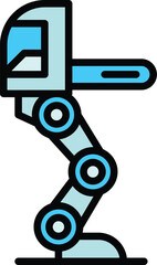 Poster - Medical exoskeleton icon outline vector. Robot suit. Human artificial color flat