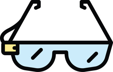 Poster - Virtual reality glasses icon. Outline Virtual reality glasses vector icon for web design isolated on white background color flat