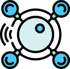 Poster - Wireless technology icon. Outline Wireless technology vector icon for web design isolated on white background color flat