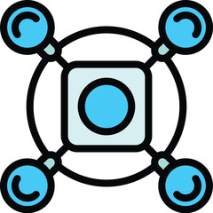 Poster - Robot drone icon. Outline Robot drone vector icon for web design isolated on white background color flat