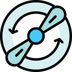 Poster - Drone propeller icon. Outline Drone propeller vector icon for web design isolated on white background color flat