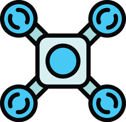 Poster - Drone innovation icon. Outline Drone innovation vector icon for web design isolated on white background color flat